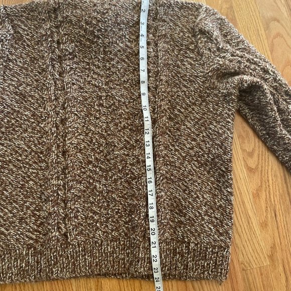 Vintage Pullover Chunky Hand Knitted Women’s Sweater Cowl/Turtleneck Brown/Tan - Picture 9 of 14